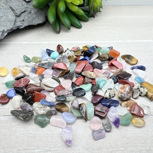 Gemstone Chips Mix * Small Tumbled Stones * Craft Supplies * Crystals * Gifts * Decoration * 50 g approx. 100 stones * approx. 5-20 mm