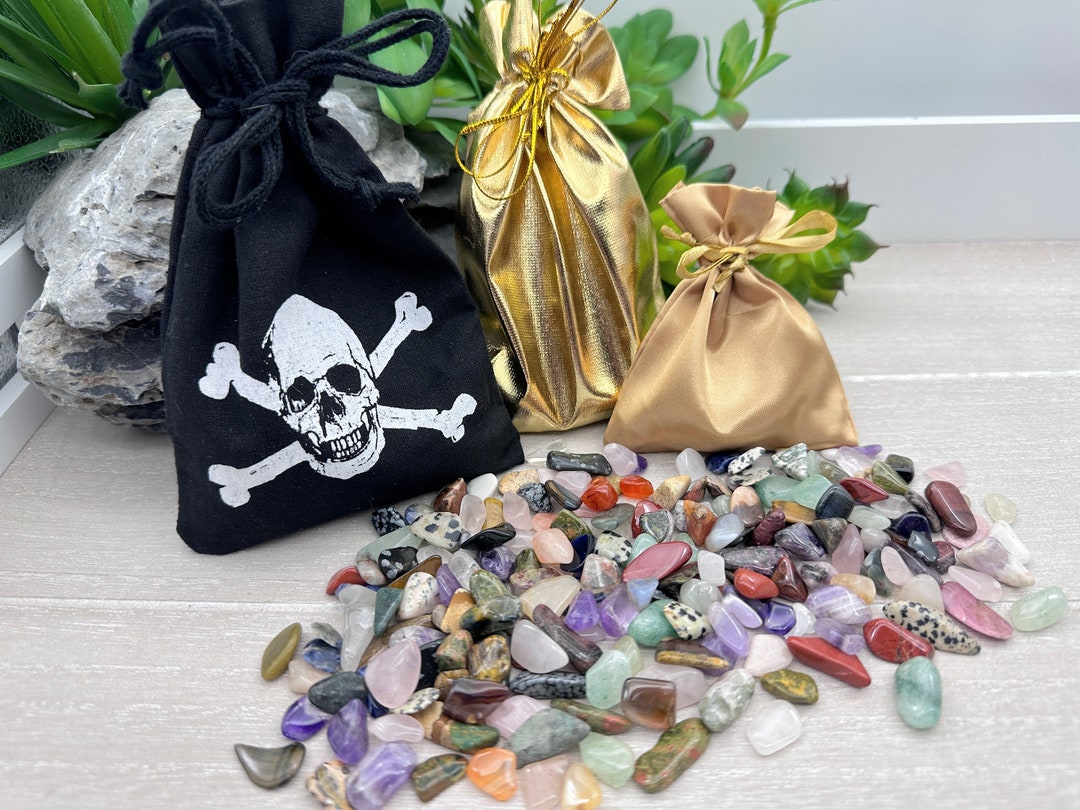 350g Edelsteine Für Kinder - Mit Goldener Tasche Für Schatzsuchen