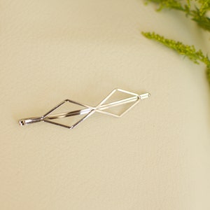 Gold and Silver Hair Clip, Gold and Silver Bobby Pins, Cute minimalist barrette clips for thin thick hair, Small geometric art deco hair pin