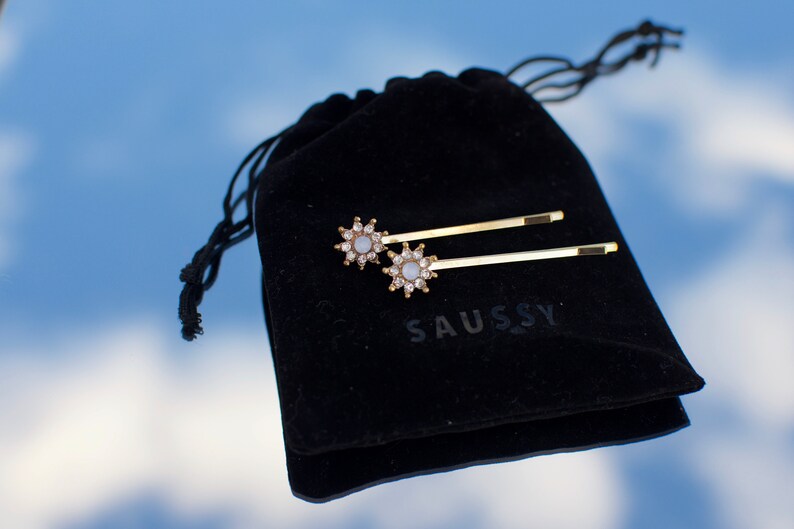Geometric Barrettes Rhinestone Flower Bobby Pin Rhinestone Crystal Barrette Non-slip Clip Women Metal Hair Clip Gold Star Hair Clip