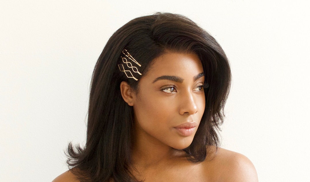 Set of 3 Minimalist Hair Pins Diamond Shaped Hair Clips Metal Hair