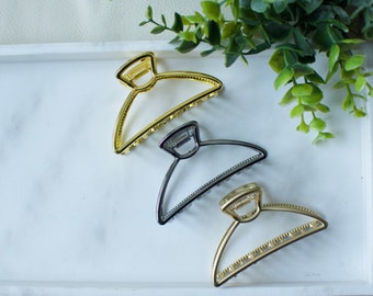 Large hair clip, Hair accessories, Gold hair clip