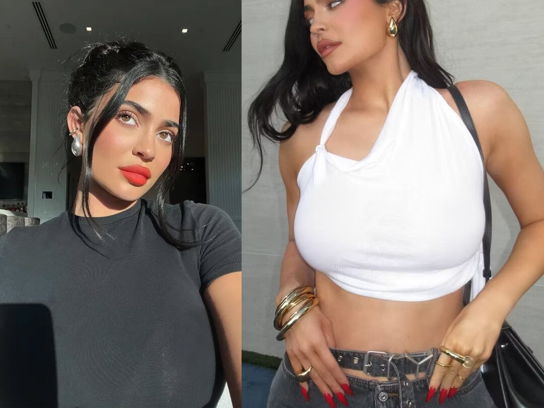 Kylie Earrings, Gold Teardrop Hoop Earrings, 18k Gold Hoops, Kylie ...