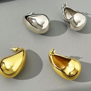 Kylie Earrings, Gold Teardrop Hoop Earrings, 18k Gold Hoops, Kylie ...