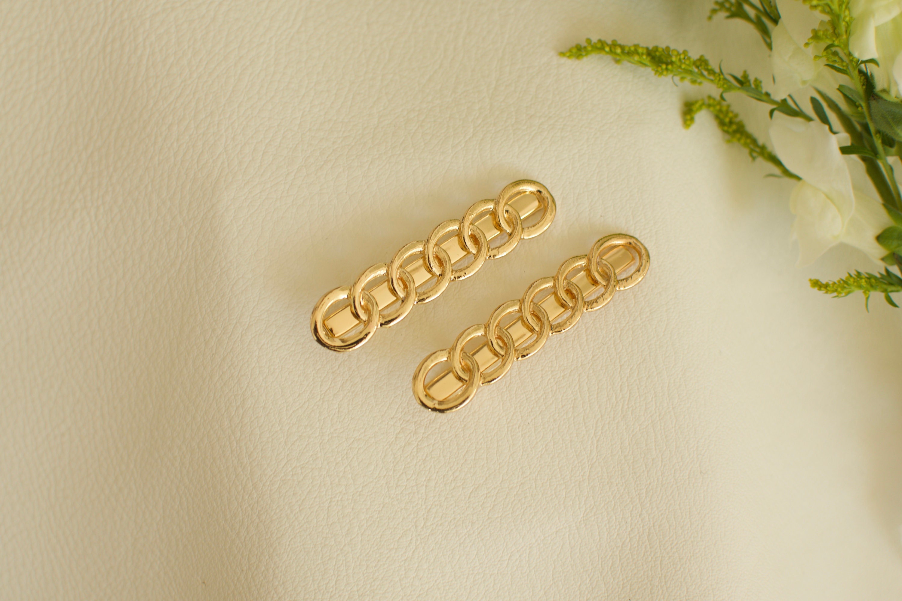 2 Piece Set Gold Chain Barrette ~ Gold Hair Clip ~ Gold  display picture 2