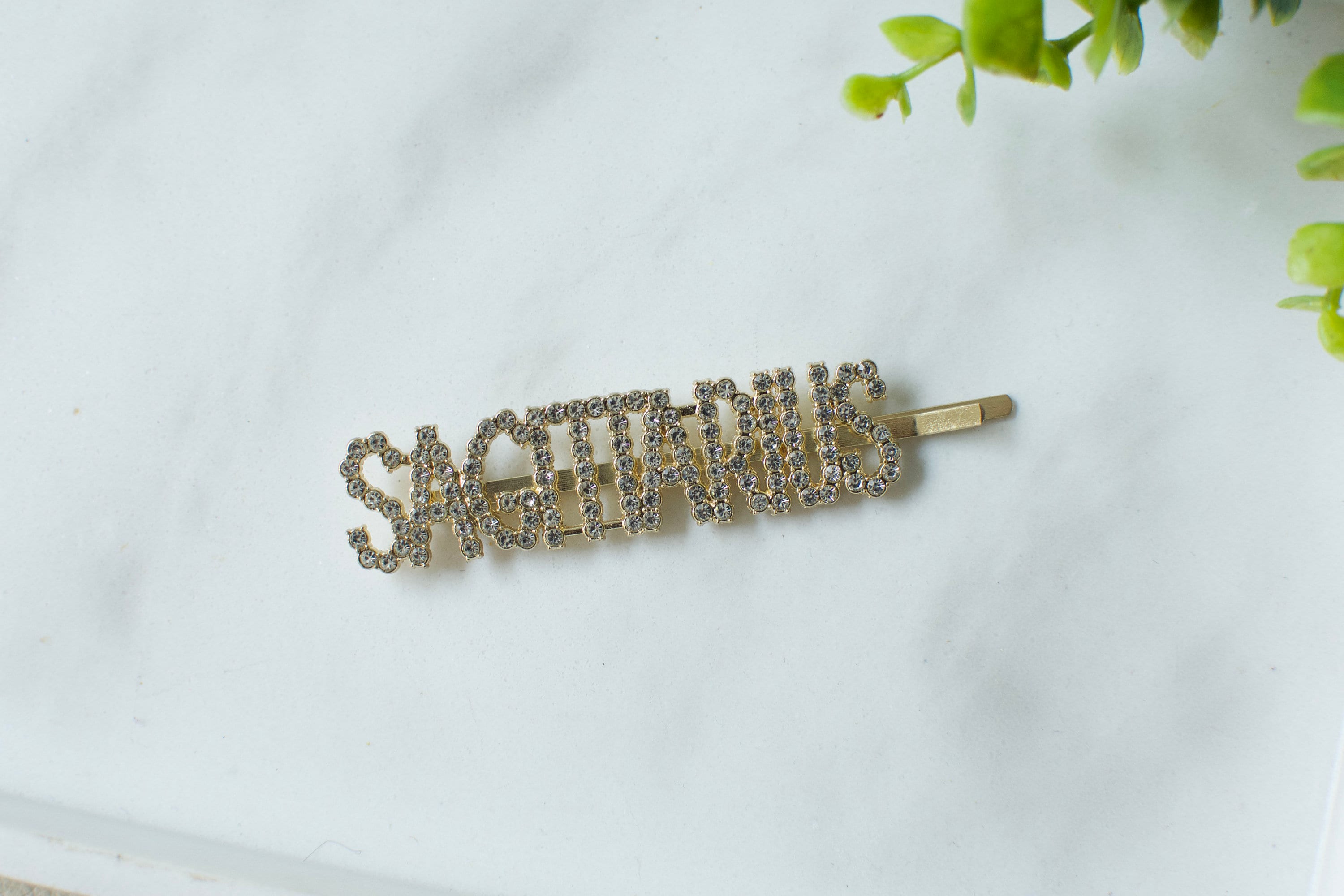 Sagittarius Bobby Pin, Rhinestone Astrology Zodiac Sign Gold  display picture 3