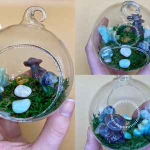 Crystal Cottage Fairy Terrariums| Cottage Core| Crystals| Mushroom Terrariums