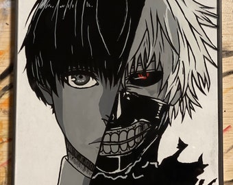 Tokyo Ghoul Painting Etsy Tokyo Ghoul Painting Etsy