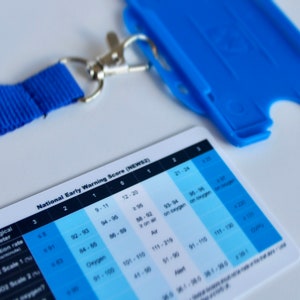 NEWS2 National Early Warning Score Adult Vital Signs Chart Badge Blue Nursing Medicine Student (pdf digital image only)