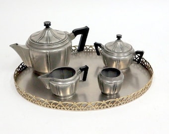 Five Piece "GERO" Zinc Alloy Coffee Set