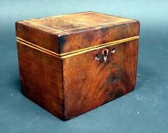 Antique Palisander wood tea chest, 19th century