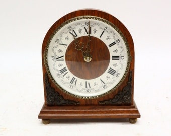 Vintage wooden grandfather clock with electric movement