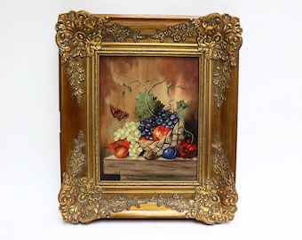 DE JONGHE, oil painting "Still life" in antique Baroque gold-plated frame