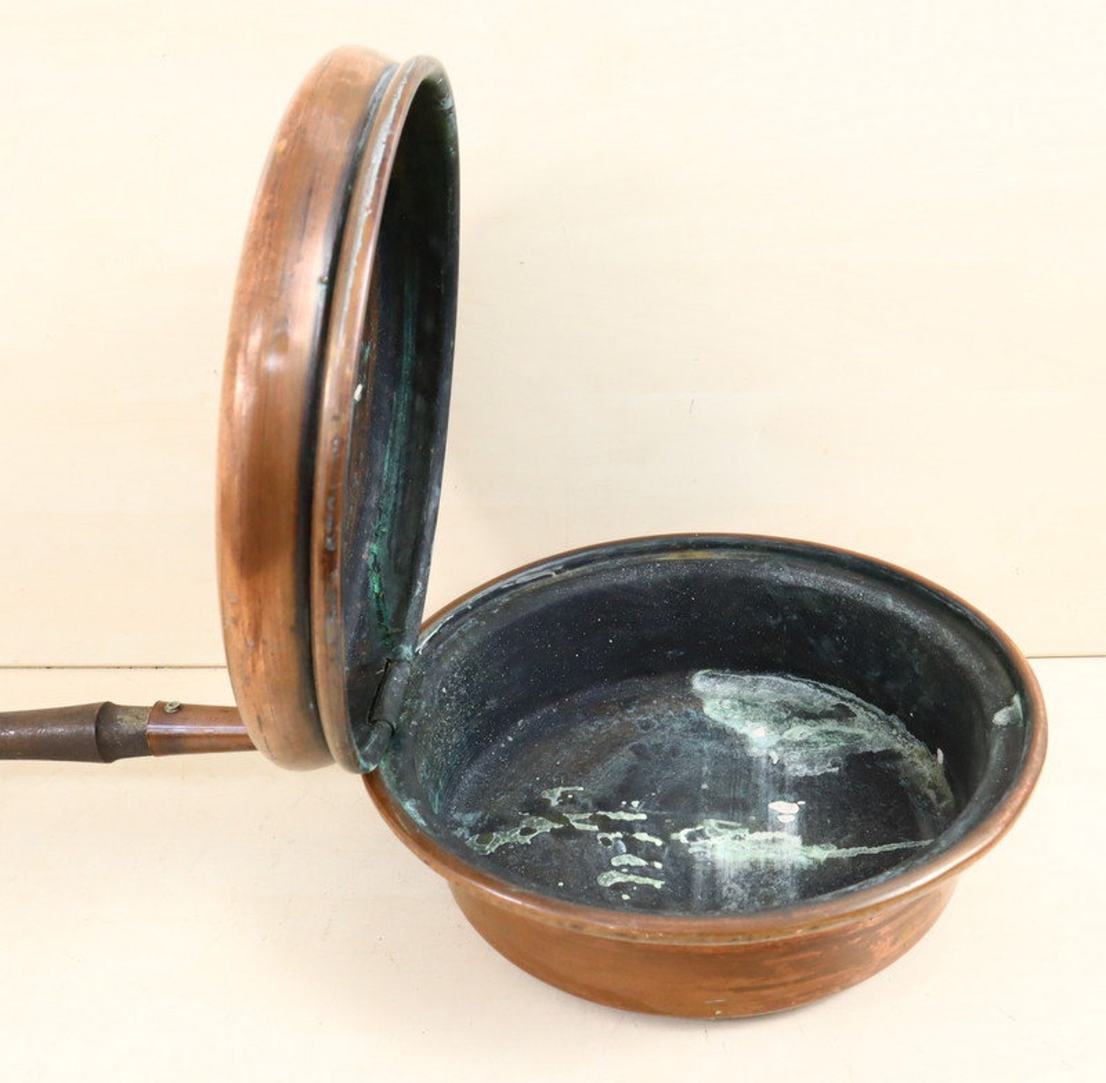 Antique Copper Bedpan With Wooden Handle. Etsy