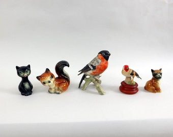 Cinq figurines d'animaux de "Goebel Germany".