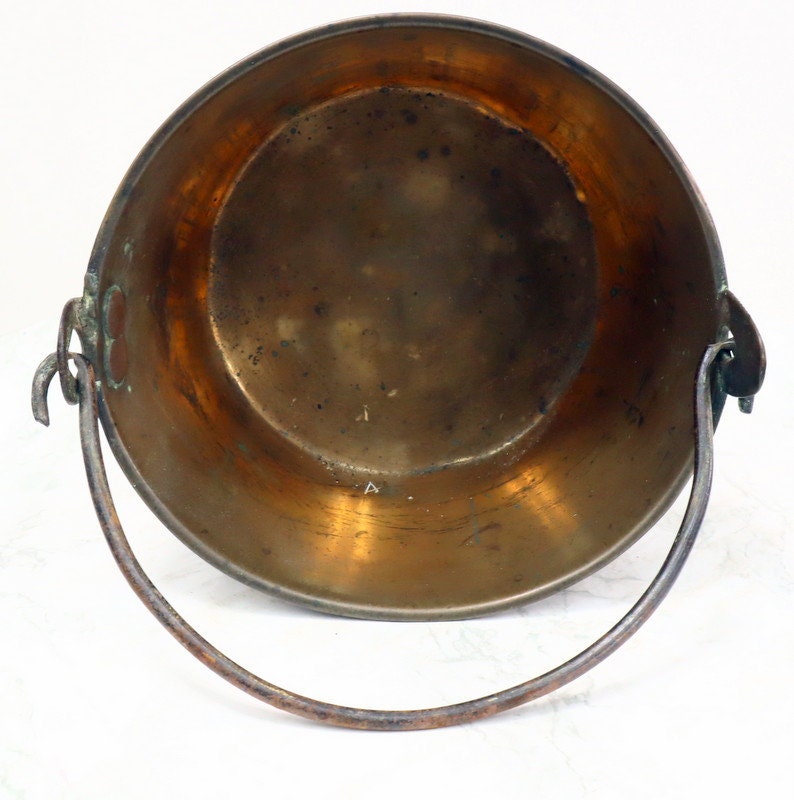 Vintage Heavy Candy Making BRASS COOKING POT ~ Circa 1870s Cookware