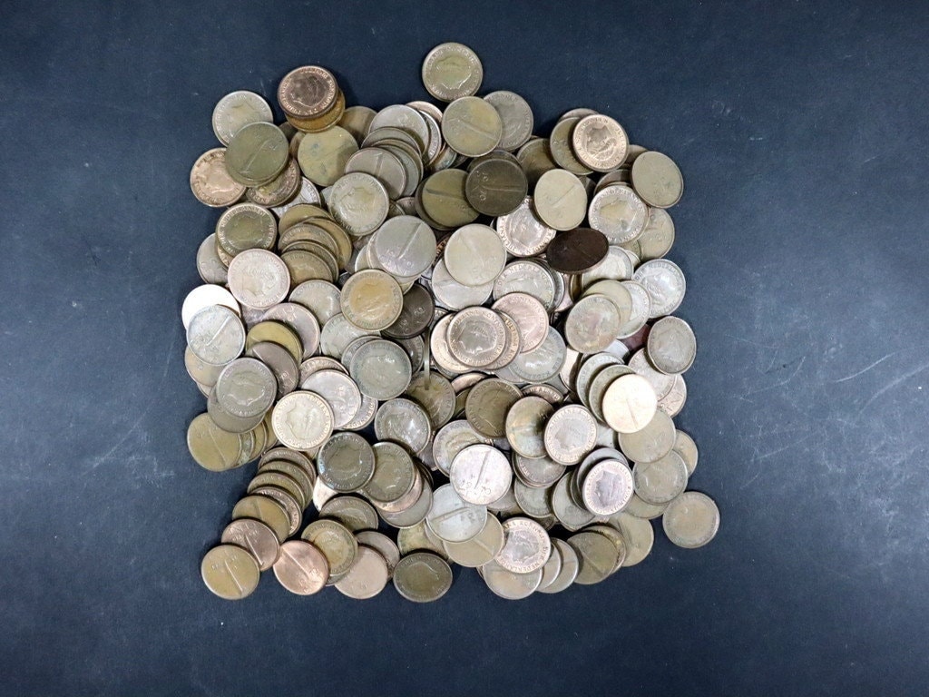 190-Piece Netherlands 1 Cent 1965 Kingdom Coins Set, Juliana Era Collectible Coin Gift for Numismatists