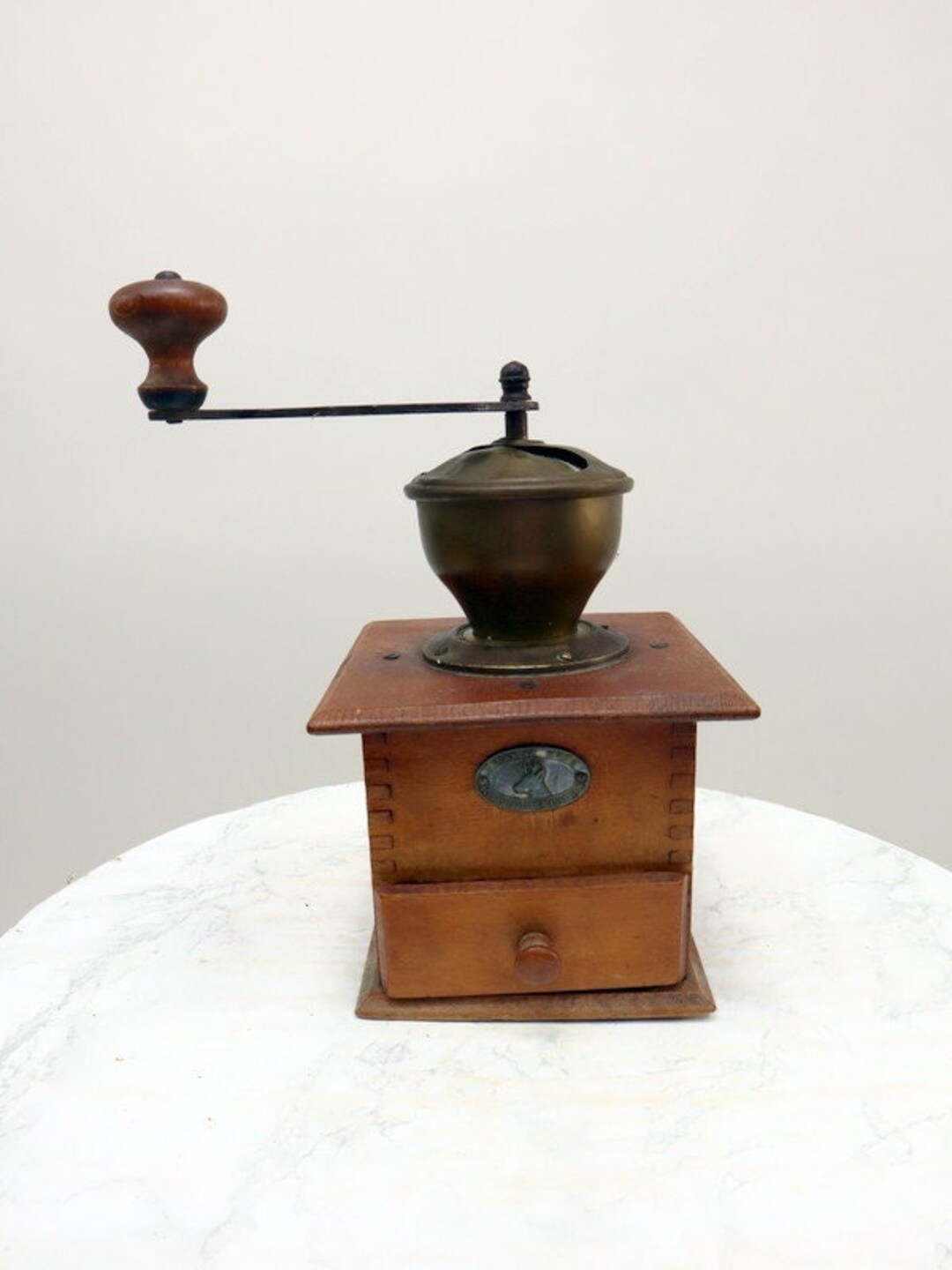 Antique Wooden Coffee Grinder With Nameplate Etsy
