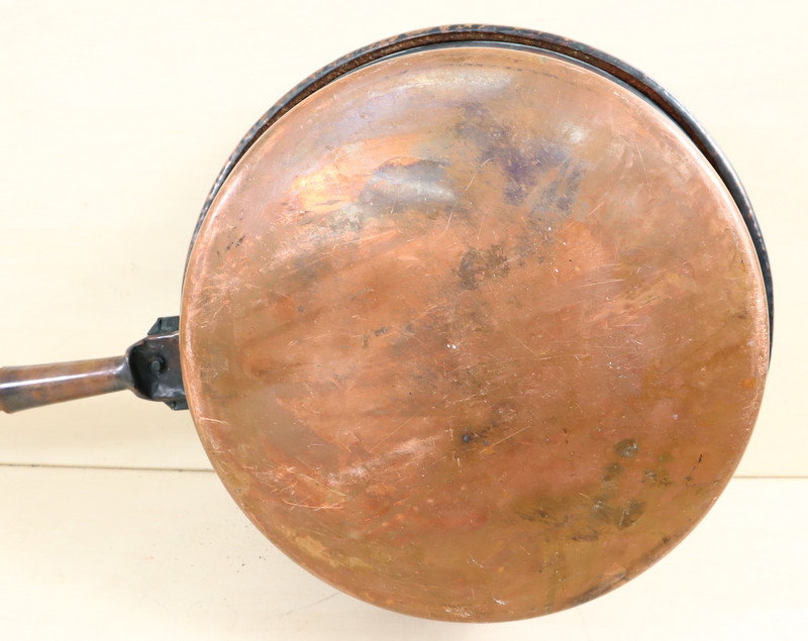 Antique Copper Bedpan With Wooden Handle. Etsy