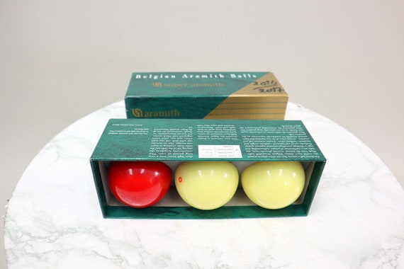Set with three original match billiard balls in original | Etsy