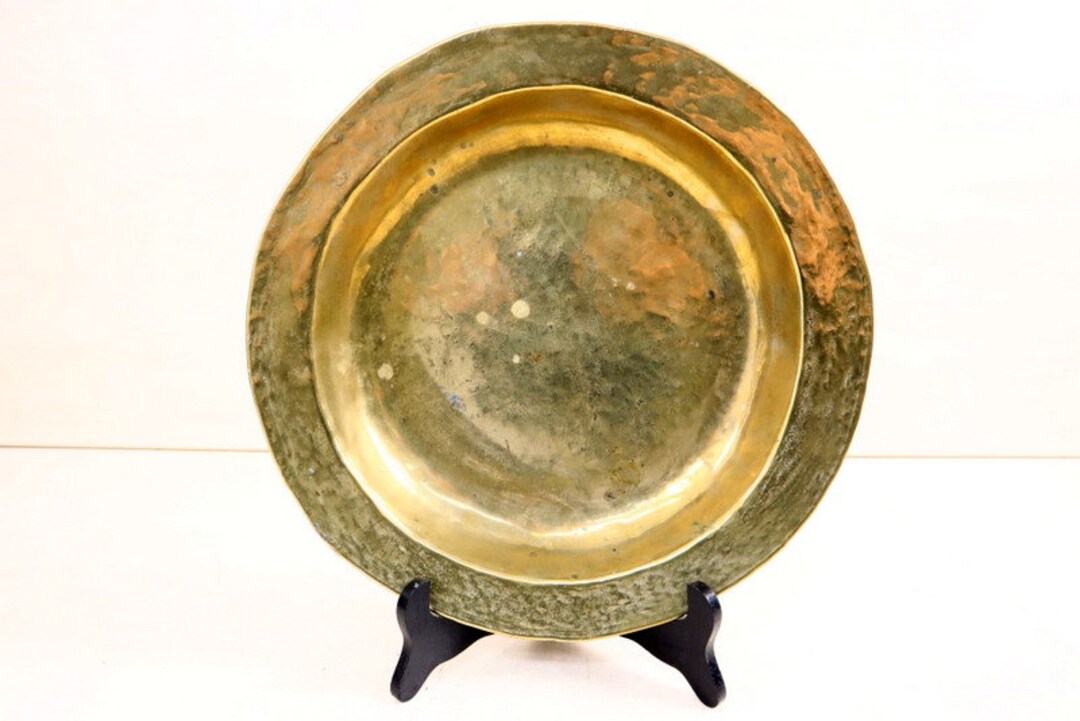 Antique Copper Plate / Bowl With Decorated Rim, C. 1880 Etsy