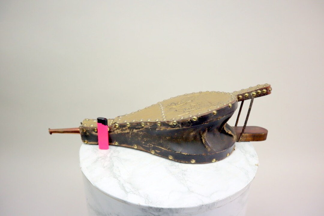 Antique Handmade Bellows. Materials Wood, Leather and Copper. Etsy