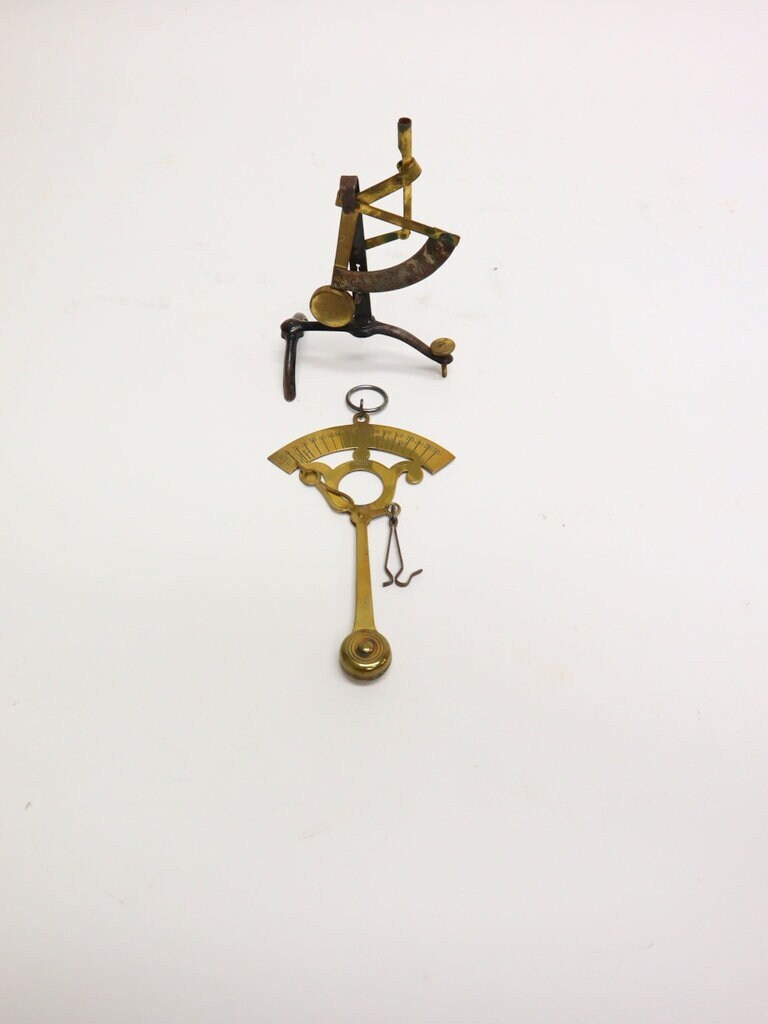 Antique Victorian Letter and Postal Scales with Weights, 1860, Set of 9