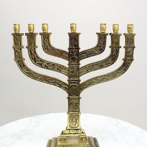 Gewoon vliegtuigen Onderdrukker Jerusalem Menorah Religion Jewish Menorah 7-candle - Etsy