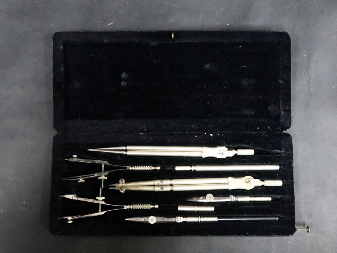Antique Compass Set de Distel, Complete in Original Case Etsy