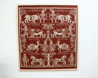 Embroidered tapestry "The Four Continents".