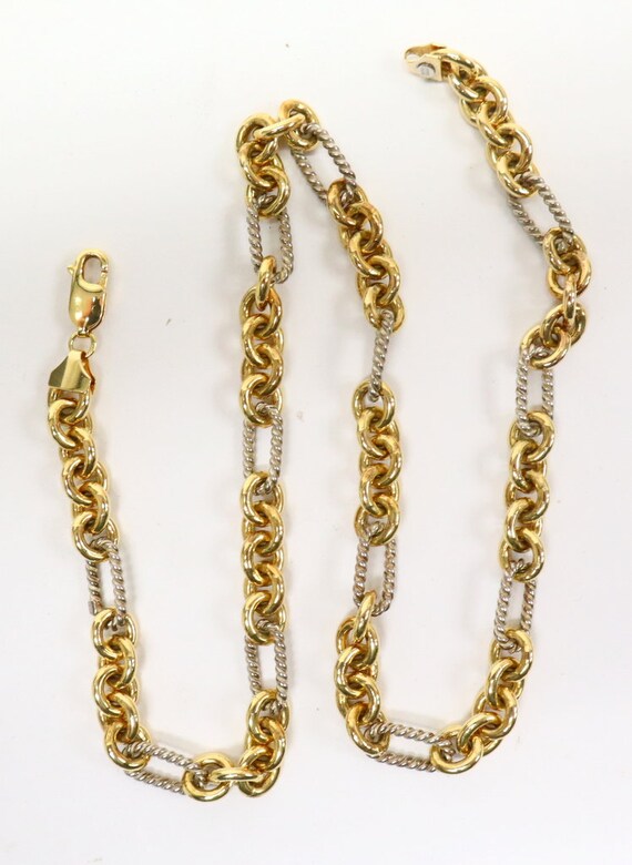 Unique Design Jewel SILGOLD Necklace 14 CRT Gold and 925 Silver
