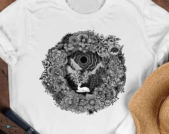 Animals Deer T-Shirt A Deer's Tranquil Dream for Men Women Children Unisex Graphic Shirt
