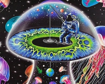 Trippy Spaceman Print