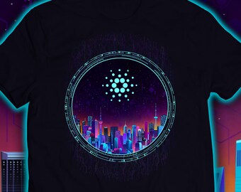 Cardano T-Shirt, Crypto Cityscape Graphic Tee