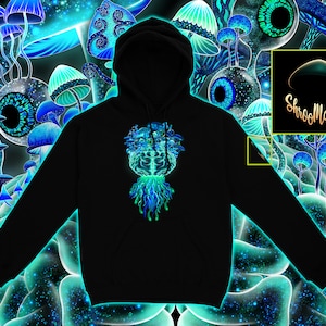 Mushrooms on the Brain - Shroomaniac Brand Trippy Hoodie for Men, Women, Children, Unisex Hoodie