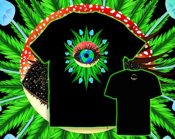 Trippy Mushroom Graphic Shirt – Amanita All Seeing Eye Design
