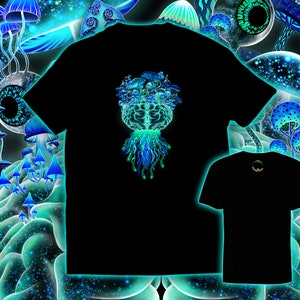 Mushrooms on the Brain - Shroomaniac Brand Trippy Shirt for Men, Women, Children, Unisex Graphic Shirt