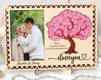 Personalisierter Fotorahmen, graviertes Holz, Geburtstagsgeschenk