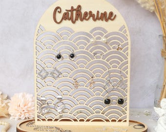 Personalisierte Holz Ohrring Halter: Schmuck Organizer Stand