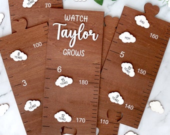 Personalized Wooden Growth Chart Markers: Milestone Keepsake