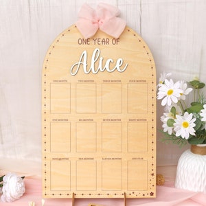 Personalized First Year Photo Board: Baby Milestone Collage