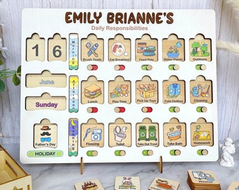 Montessori Kids Chore Chart: Visueller Tagesplaner, Homeschool Planer