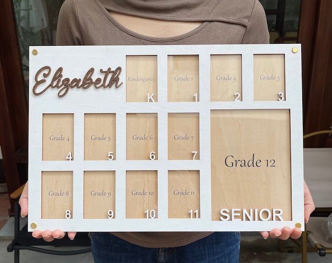 Personalized School Years Photo Frame: Kindergarten to Graduation
