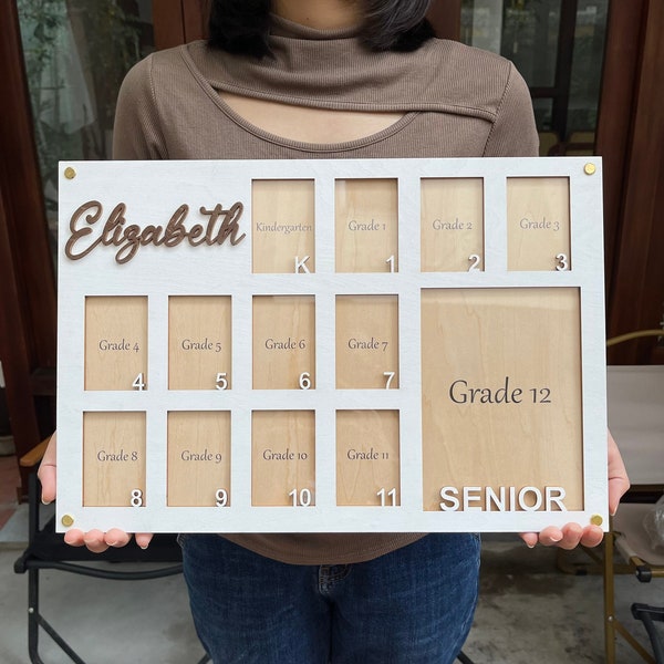 Kindergarten to Granduation School Years Photo Frame, School Picture Frame, Personalized Grade School Photo Frame, Senior Picture Gift