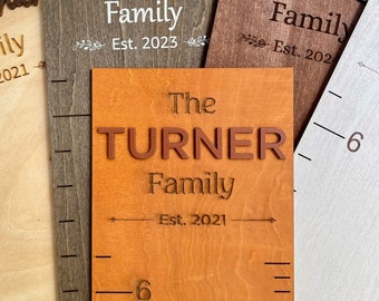 Family Growth Chart Personalized Wood Growth Chart Height Chart for Kids Height Ruler for Wall Wooden Nursery Decor Housewarming Gift