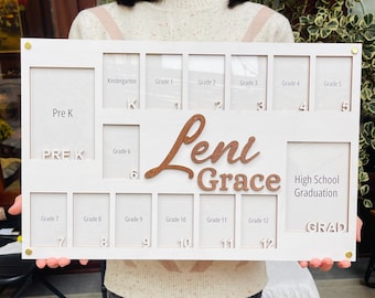 School Years Photo Frame, Pre K to Graduation School Picture Frame, Personalized Grade School Photo Frame, Senior Picture Gift