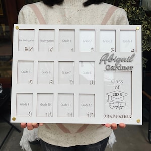 School Picture Frame PK-12, School Years Photo Frame, Personalized Grade School Photo Frame, Senior Picture Gift