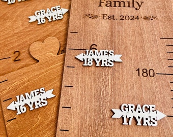 Growth Chart Markers Personalized Height Marker Arrows for Growth Chart Wooden Growth Chart Markers