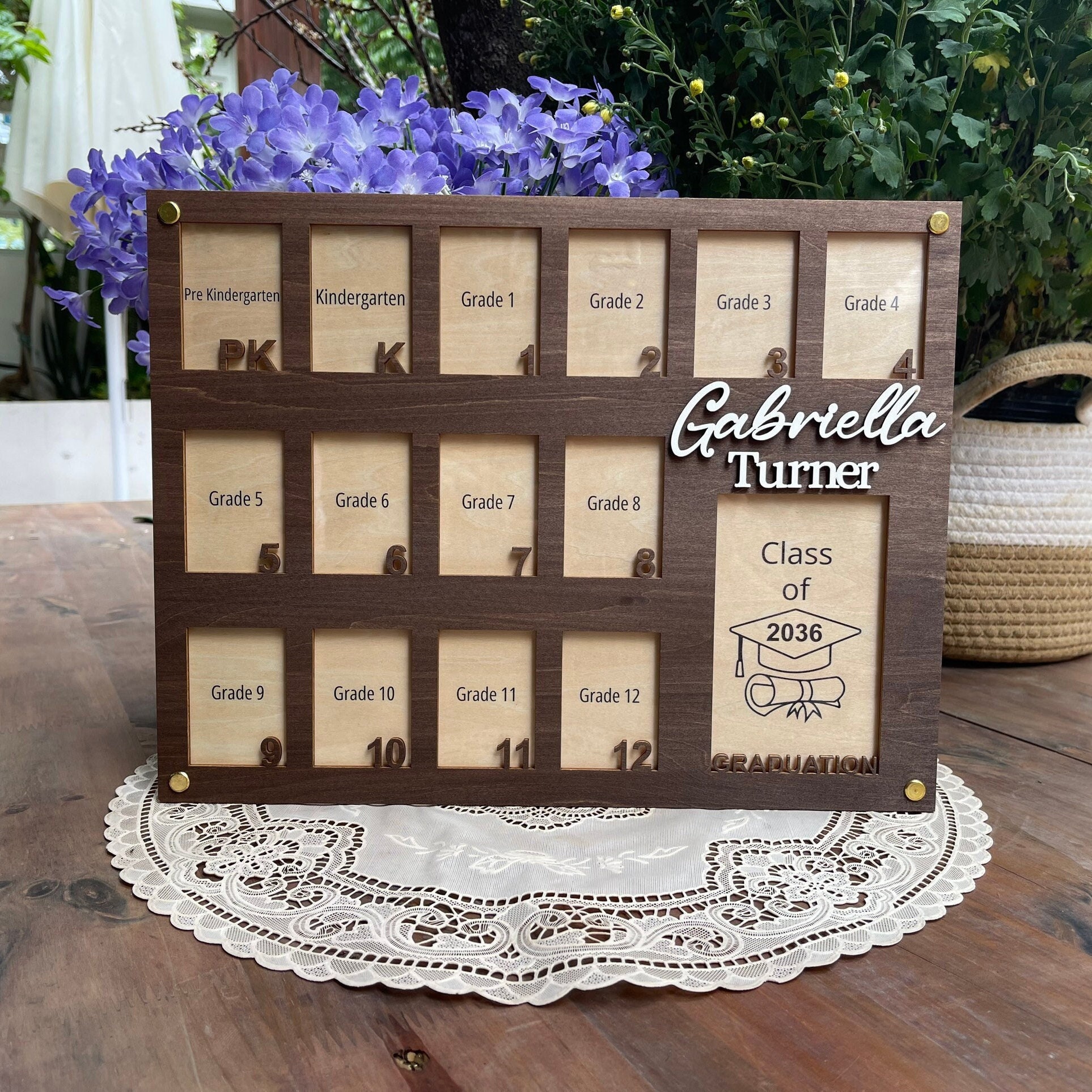 School Picture Frame K12, School Years Photo Frame, Personalized Grade