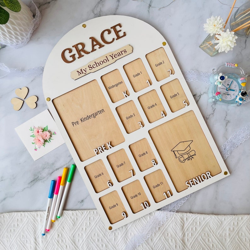 Personalized School Years Photo Frame: Pre-k to Graduation Picture ...